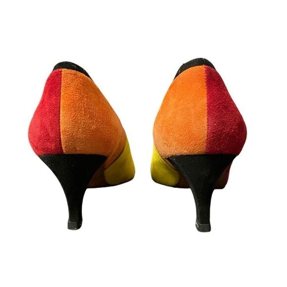 VNTG 80’s Designer Evan Picone Made in Spain Color Block Pumps Size 6.5 - Picture 4 of 5